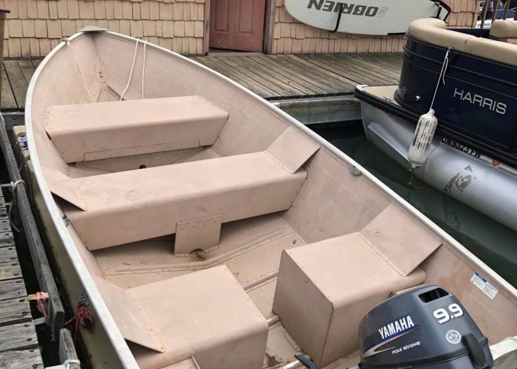 Back view of a fishing boat at Atwood Lake Boats