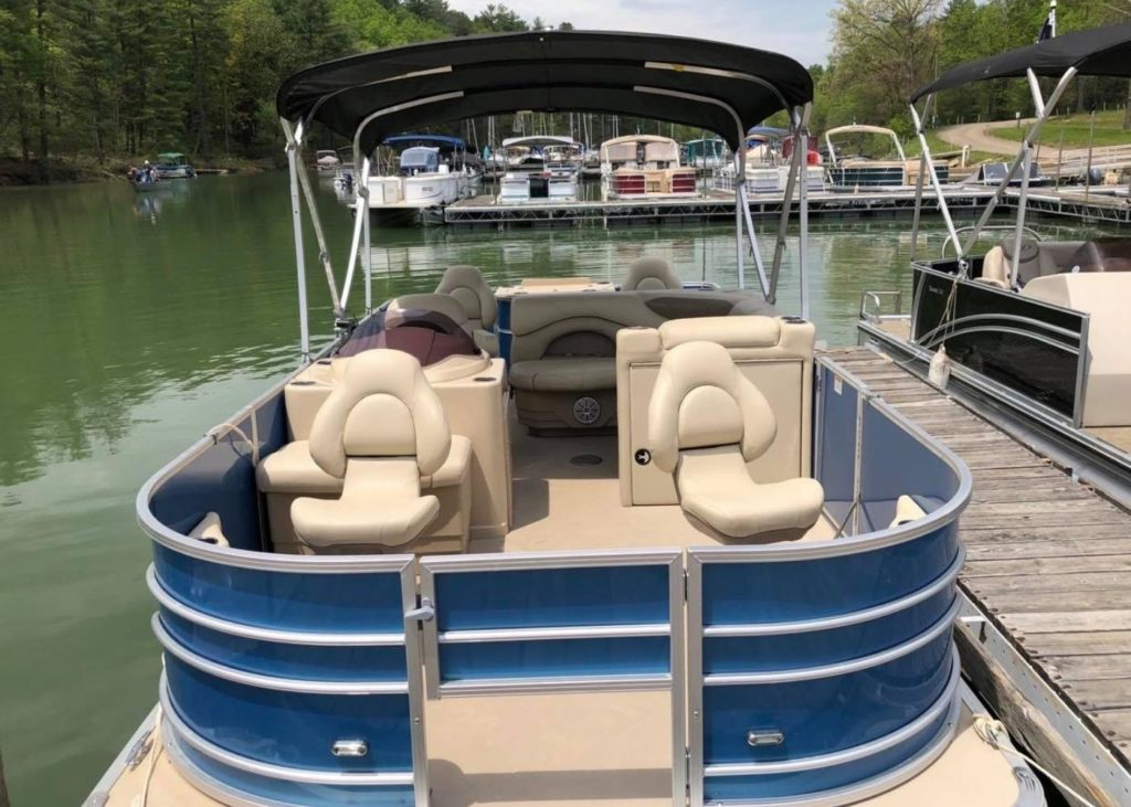 Fishing pontoon at Atwood Lake Boat docks