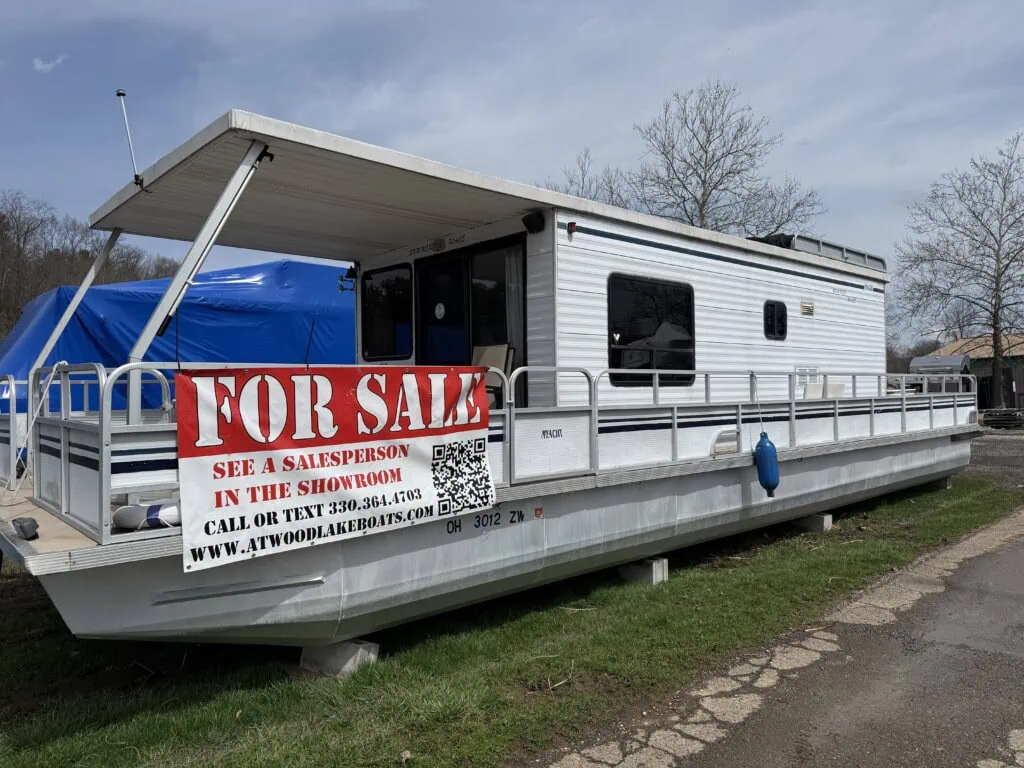 Houseboat for sale with contact details